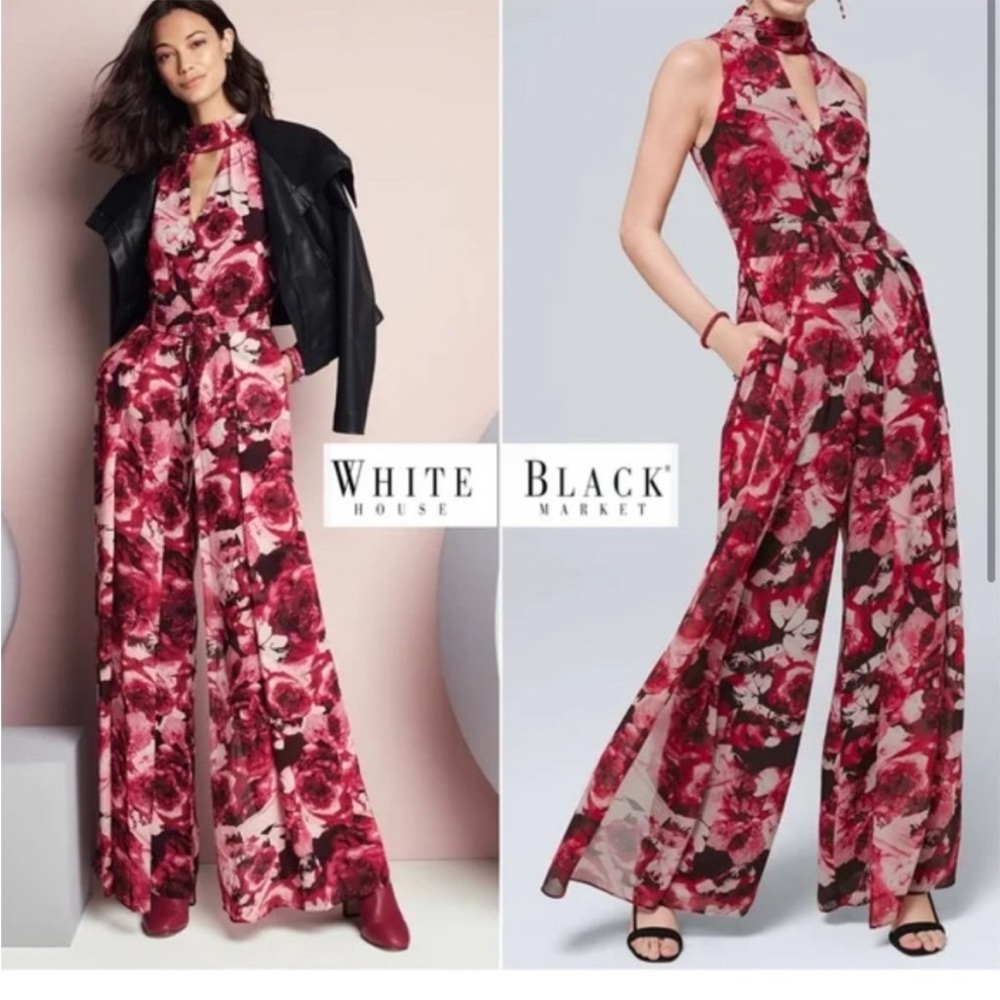 Floral Sleeveless High Neck Jumpsuit - HAS POCKETS
